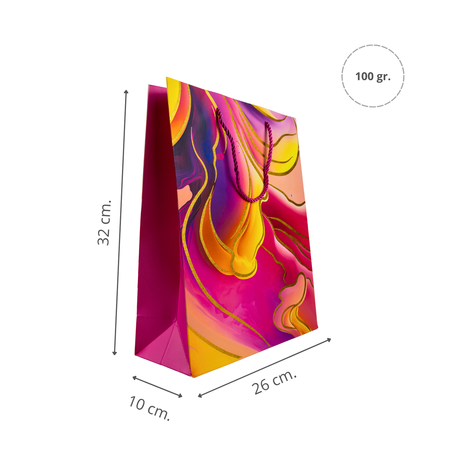 Bolsa de Regalo 32 X 26 X 10 CM Fluida Rosada