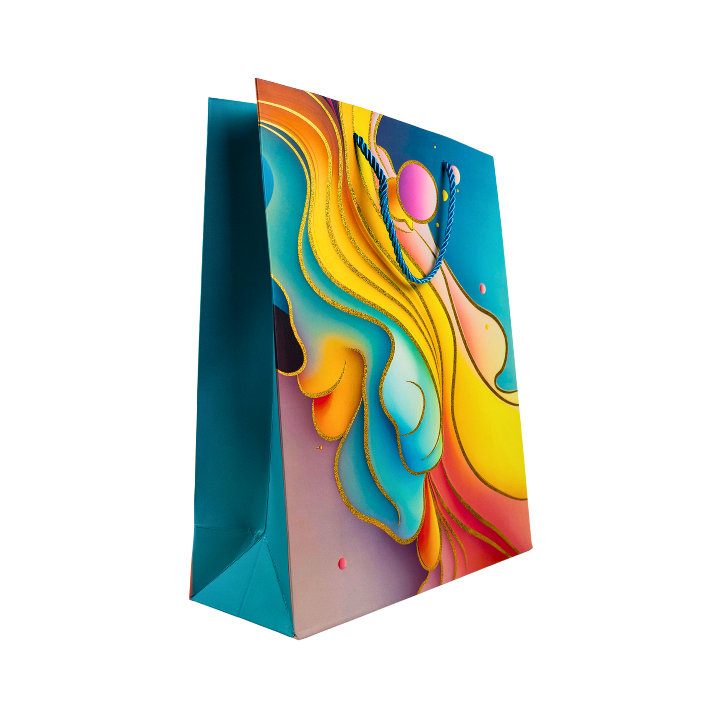 Bolsa de Regalo 32 X 26 X 10 CM Fluida Turquesa