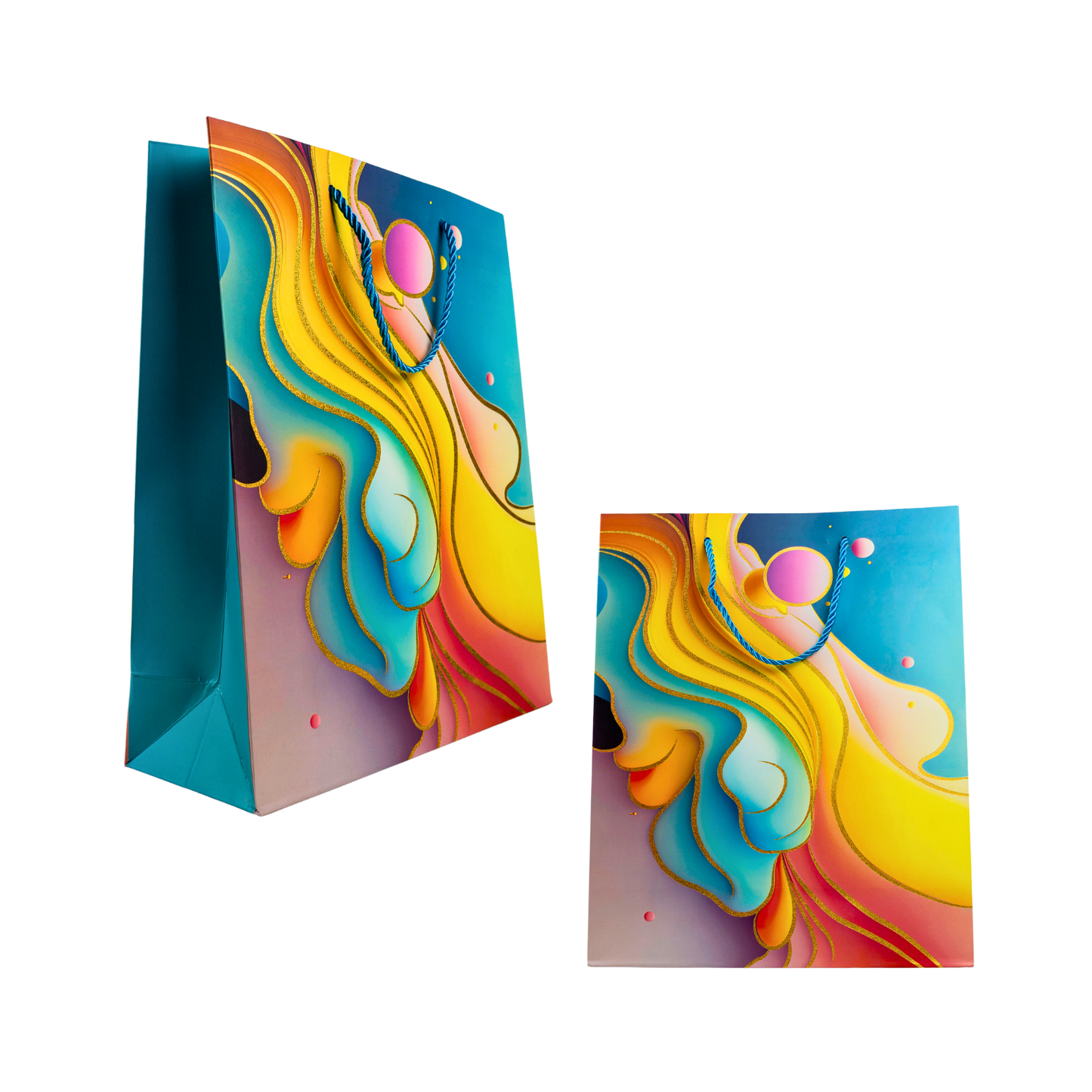 Bolsa de Regalo 32 X 26 X 10 CM Fluida Turquesa