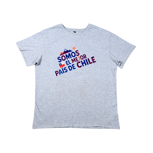 Polera de Algodón Unisex Souvenir de Chile Talla M Gris