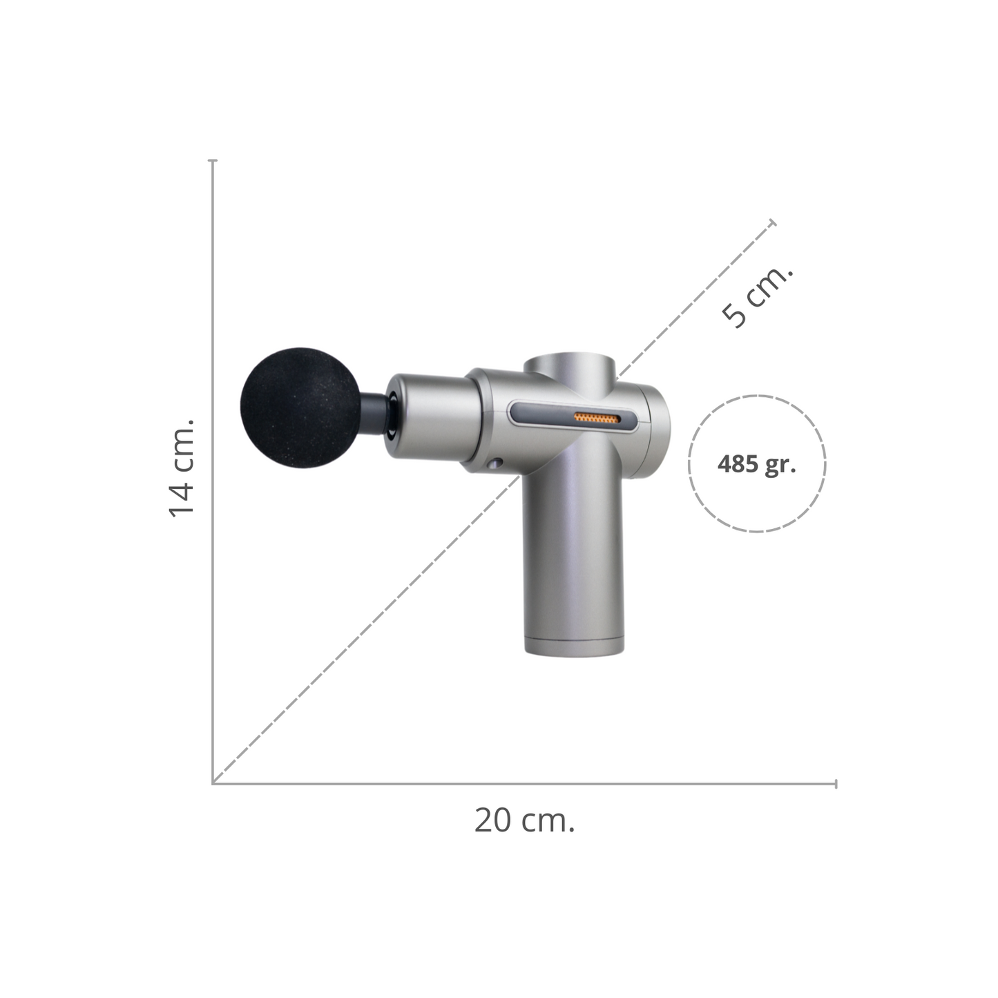 Masajeador Muscular Pistola Masaje Miofascial Gris