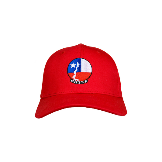 Jockey Chile Bordado Rojo Mapa Bandera