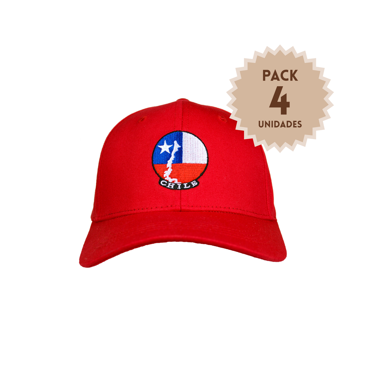 Pack 4 Jockey Chile Bordado Mapa