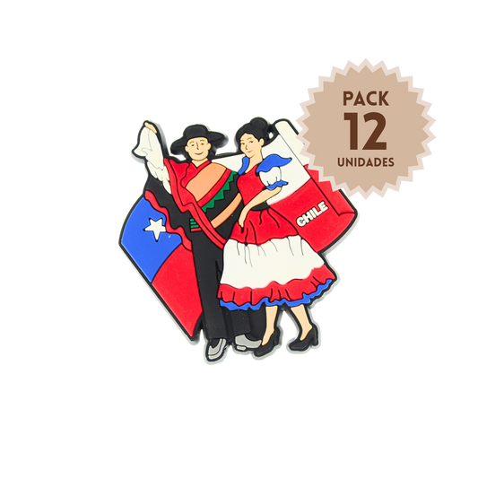 Pack 12 Imanes de Goma 3D de Chile Huasos