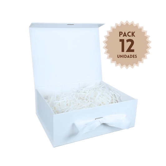 Pack 12 Cajas Para Regalos Plegable Talla XL Blanco