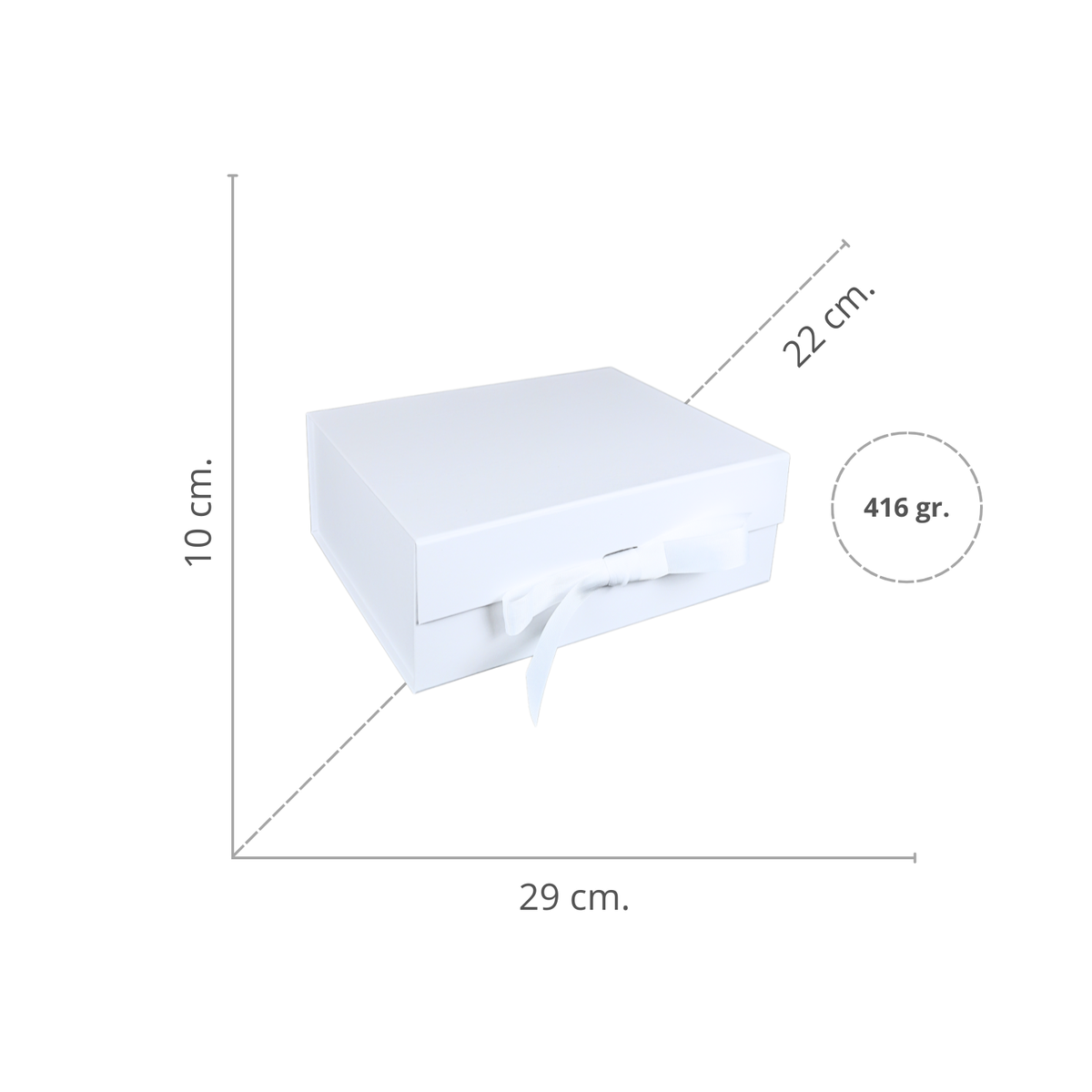 Pack 12 Cajas Para Regalos Plegable Talla L Blanco