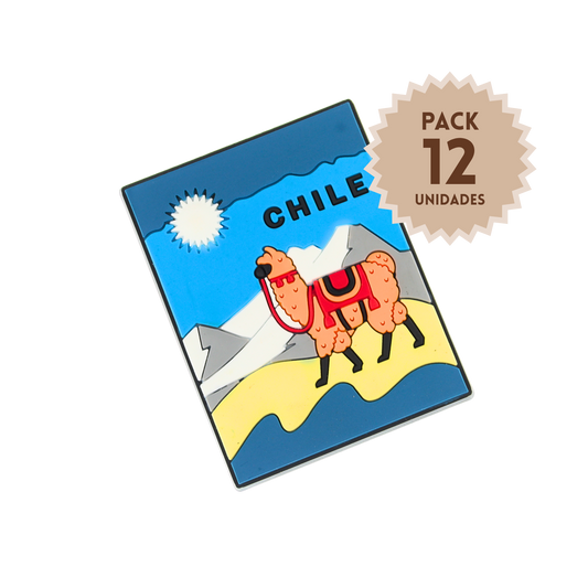 Pack 12 Imanes de Goma 3D de Chile Llama