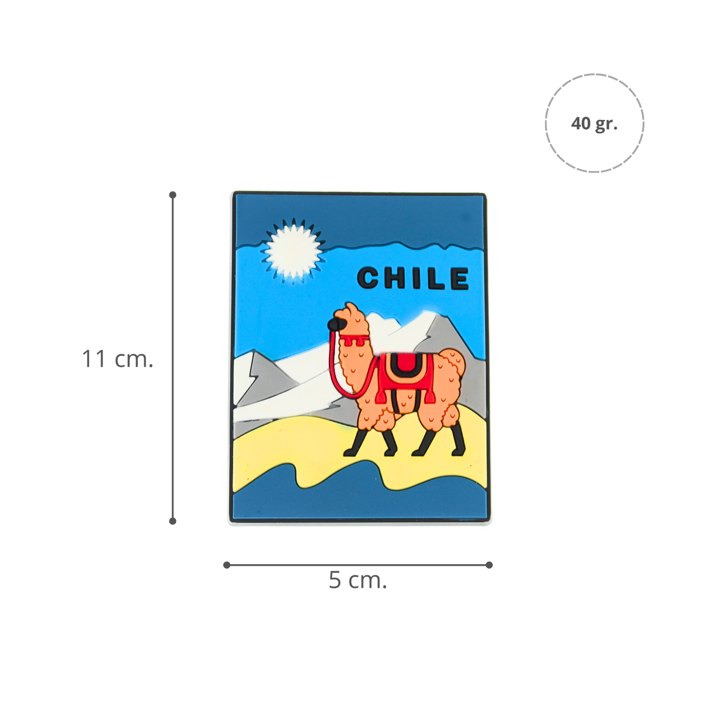 Pack 12 Imanes de Goma 3D de Chile Llama