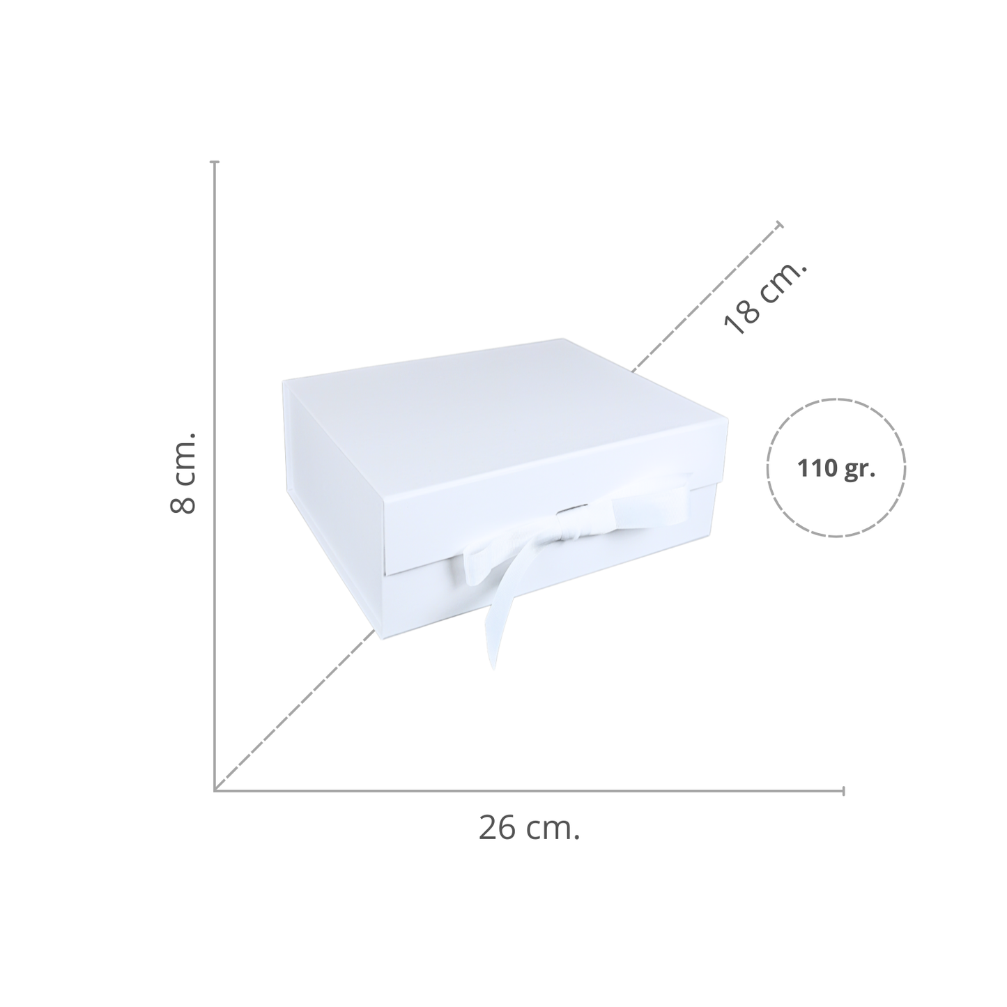 Gift Box Caja Para Regalos Con Tapa Premium Tamaño M Blanco