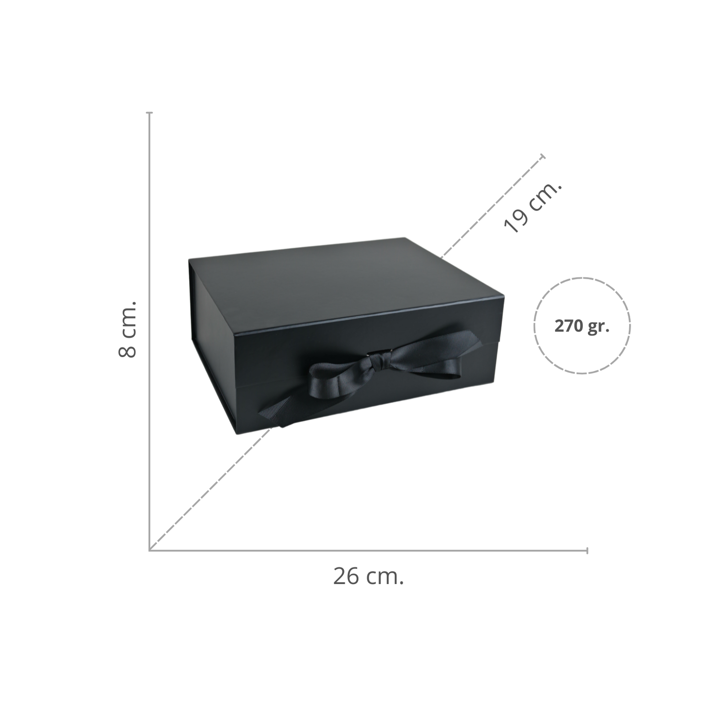 Pack 12 Cajas Para Regalos Plegable Talla M Negro