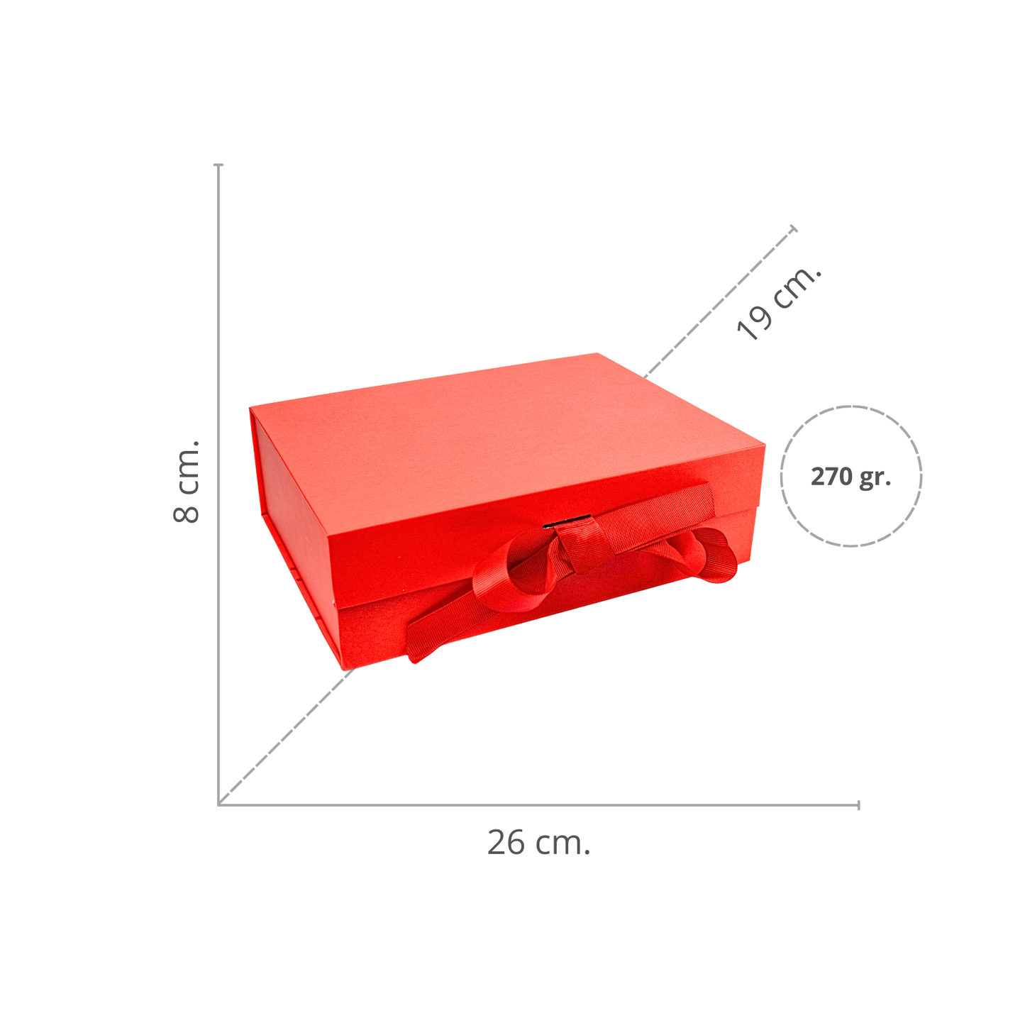 Pack 12 Cajas Para Regalos Plegable Talla M Rojo