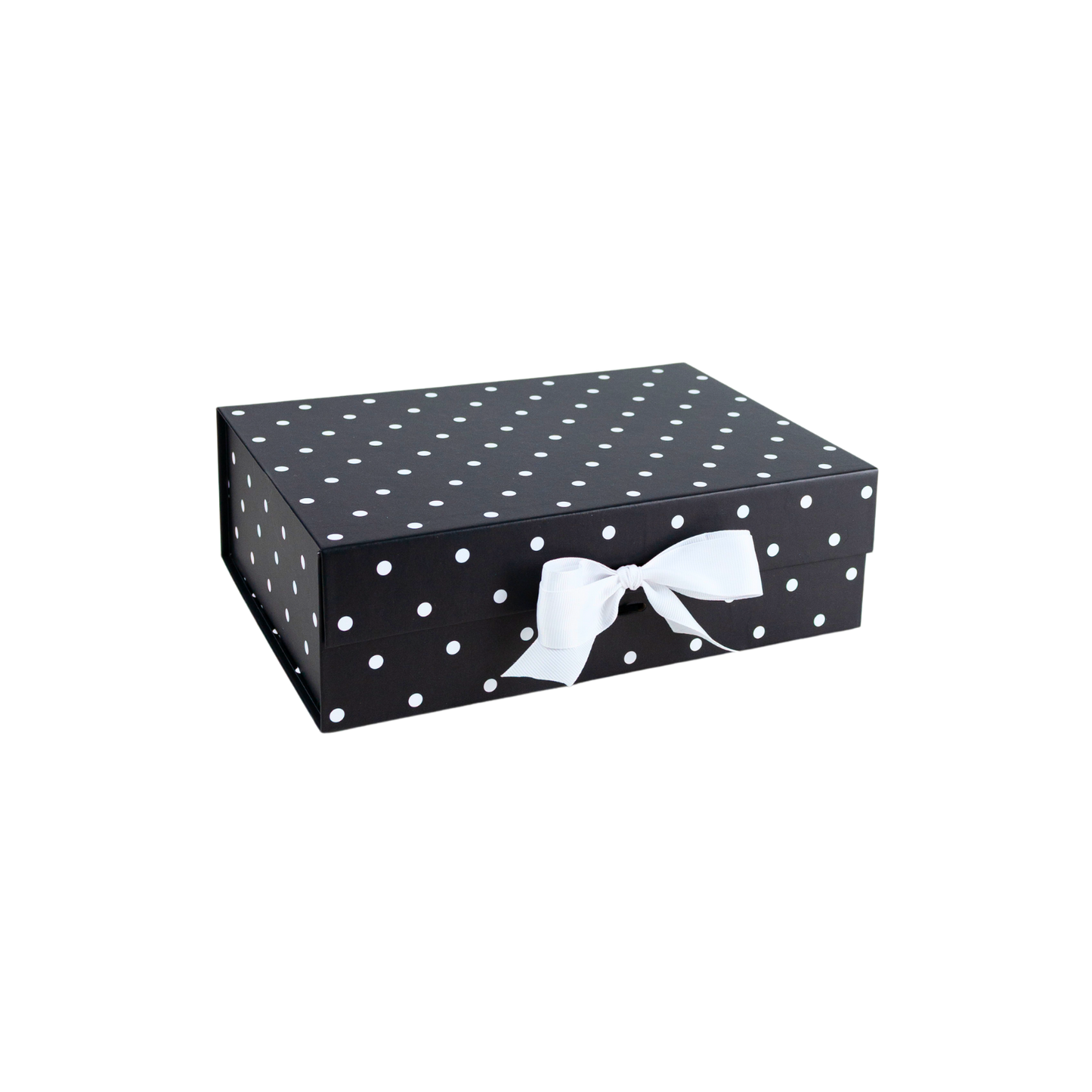 Pack 12 Cajas Para Regalos Polka Pintas Talla M Negro