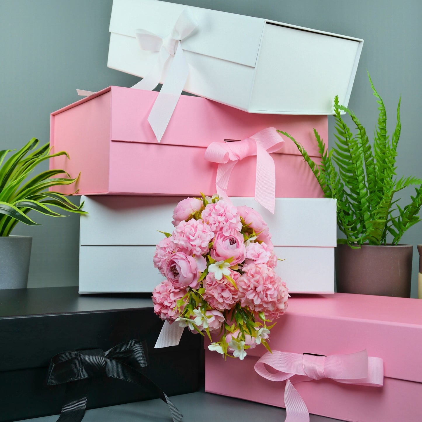 Gift Box Caja Para Regalos Con Tapa Premium Tamaño M Blanco