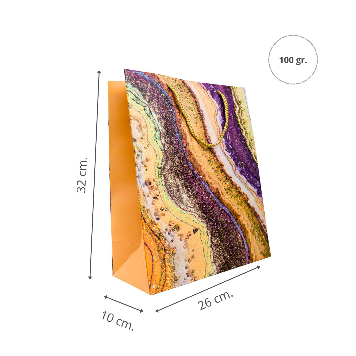 Bolsa de Regalo 32 X 26 X 10 CM Marmolada Amarillo