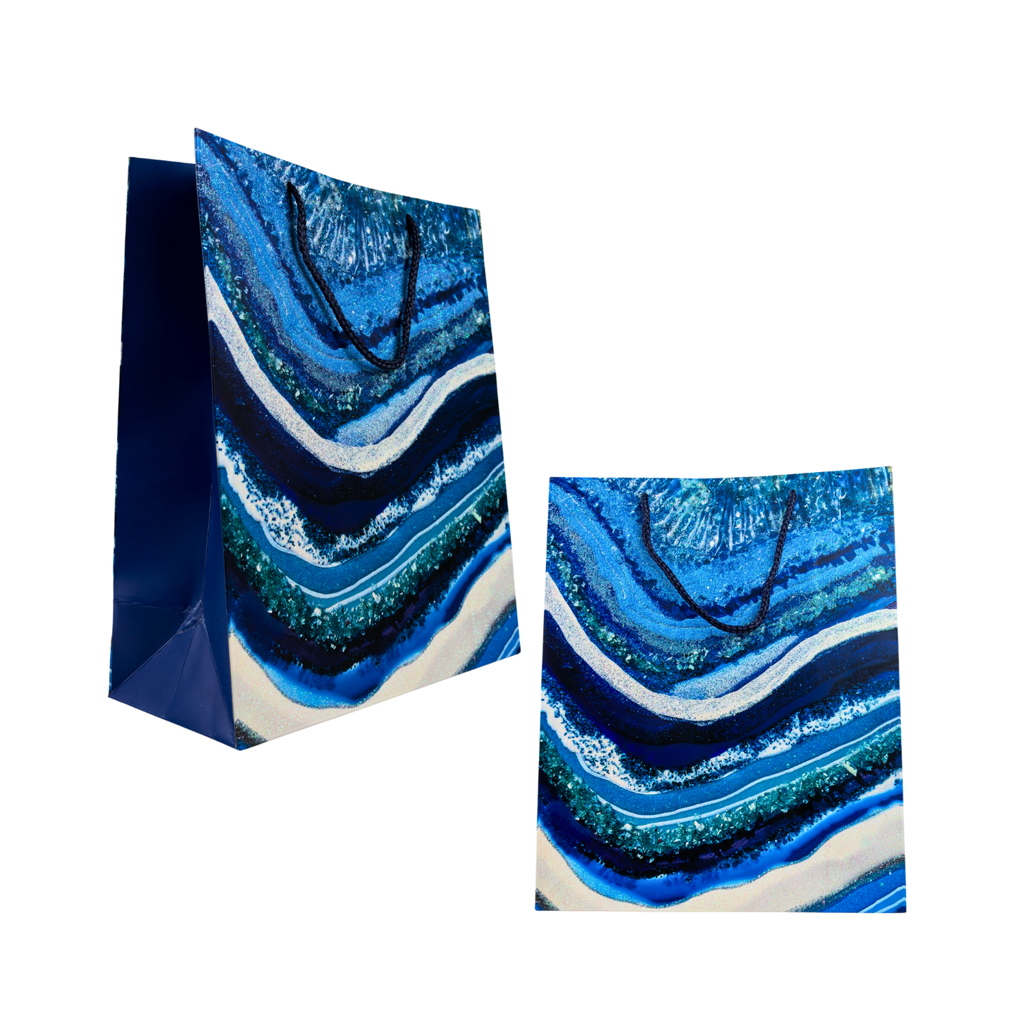 Bolsa de Regalo 32 X 26 X 10 CM Marmolada Azul