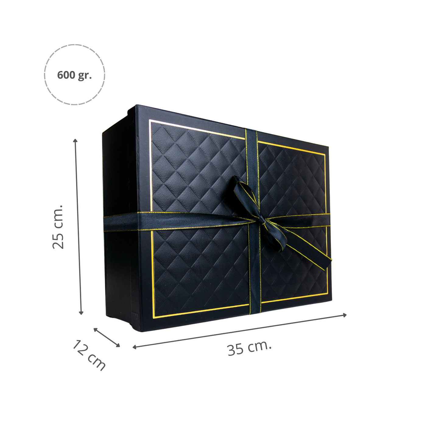 Gift Box Caja Para Regalos Con Tapa Y Cinta Talla XL Negro
