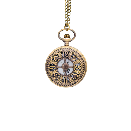 Reloj De Bolsillo Metálico Retro Poker