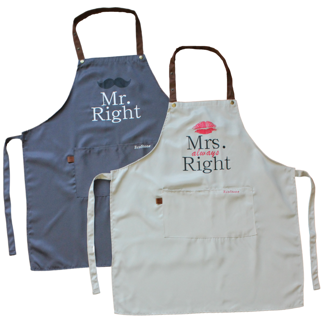Delantales Para Pareja "Mr. Right / Mrs. Always Right"