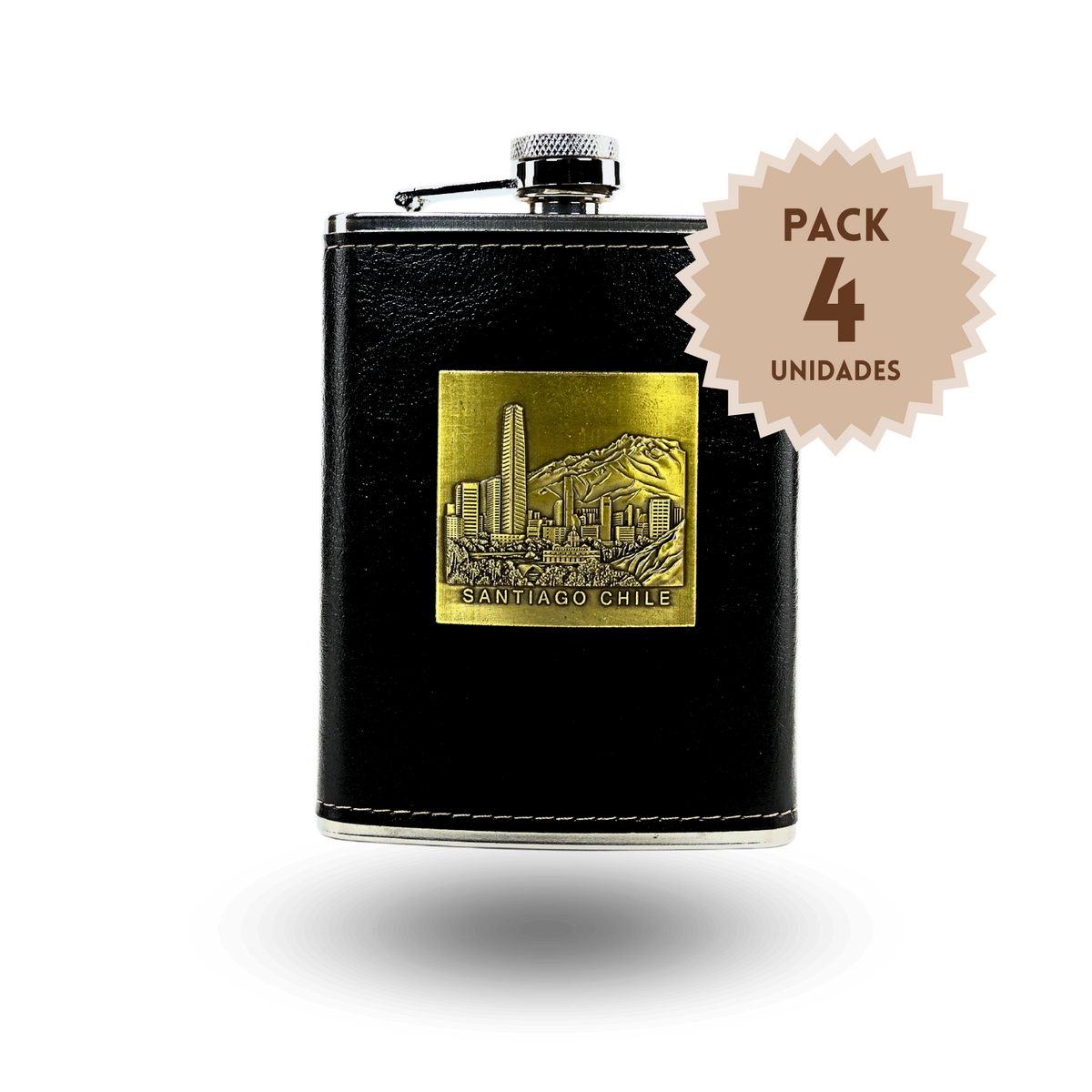 Pack 4 Petacas Acero Inoxidable 235 ml Santiago