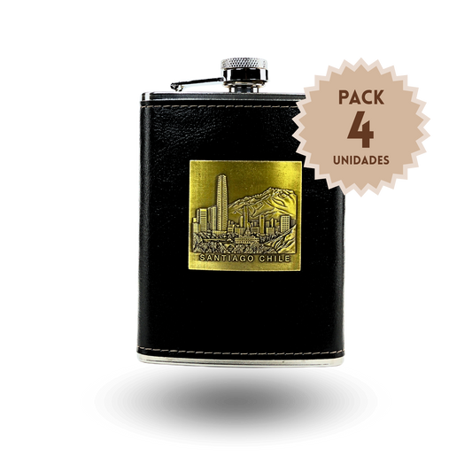 Pack 4 Petacas Acero Inoxidable 235 ml Santiago