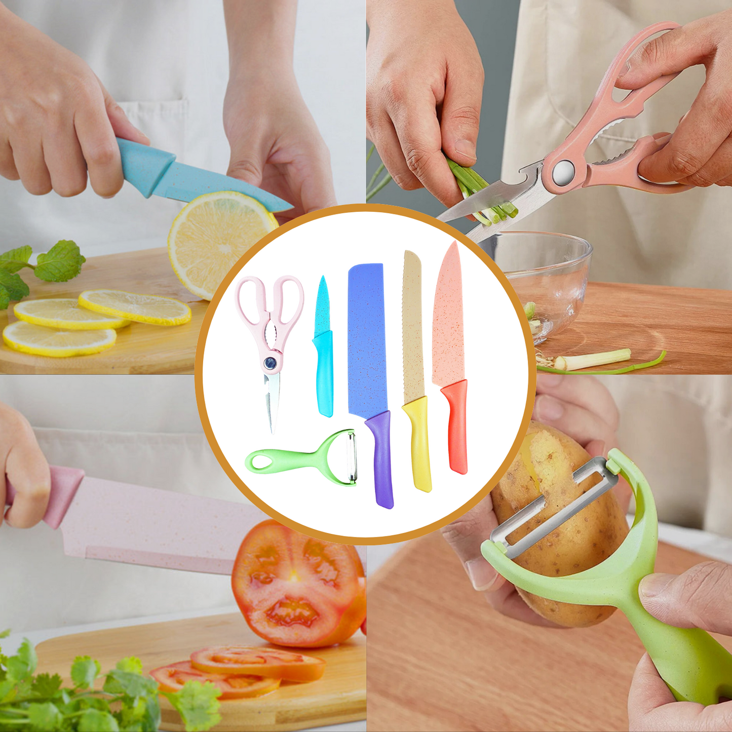 Cuchillos Con Mango De Fibra De Trigo Ecológico