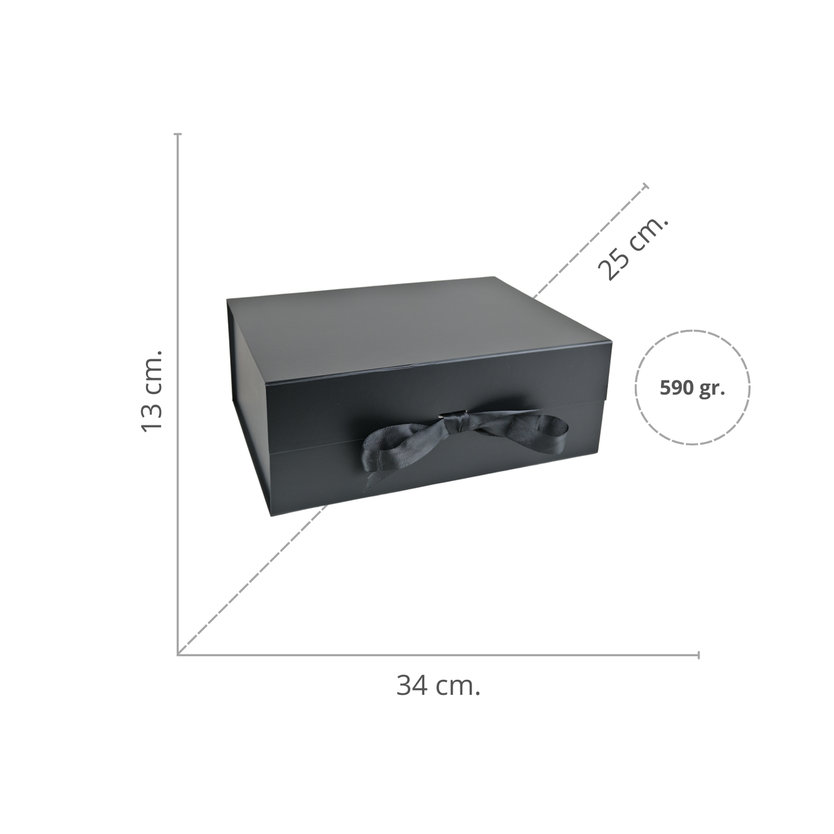 Pack 12 Cajas Para Regalos Plegable Talla XL Negro