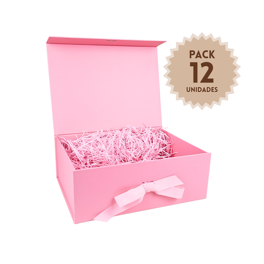 Pack 12 Cajas Para Regalos Plegable Talla XL Rosado