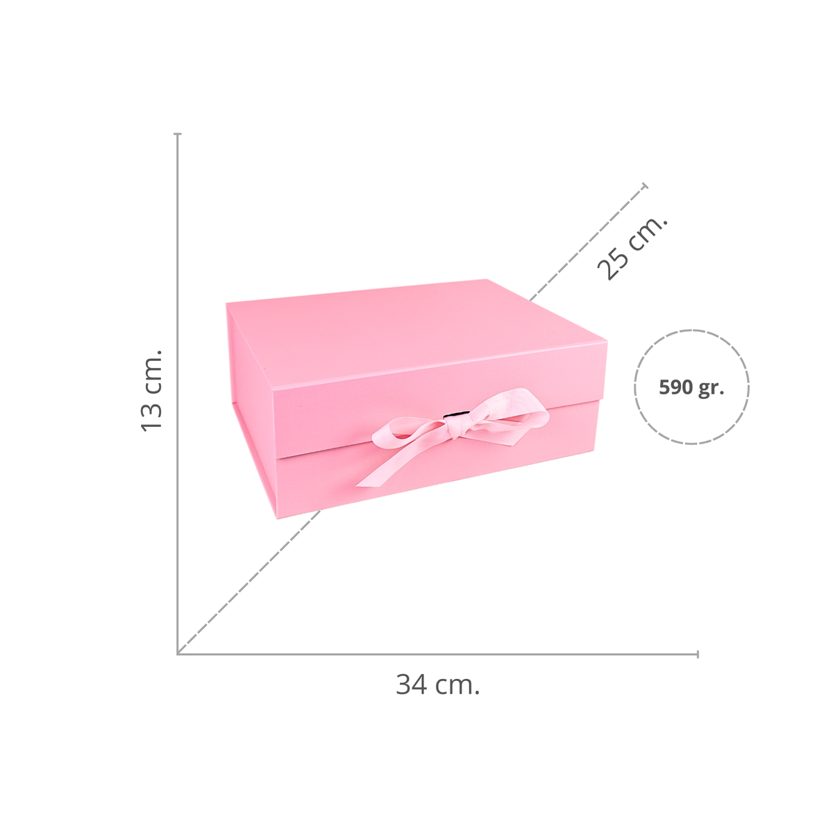 Pack 12 Cajas Para Regalos Plegable Talla XL Rosado