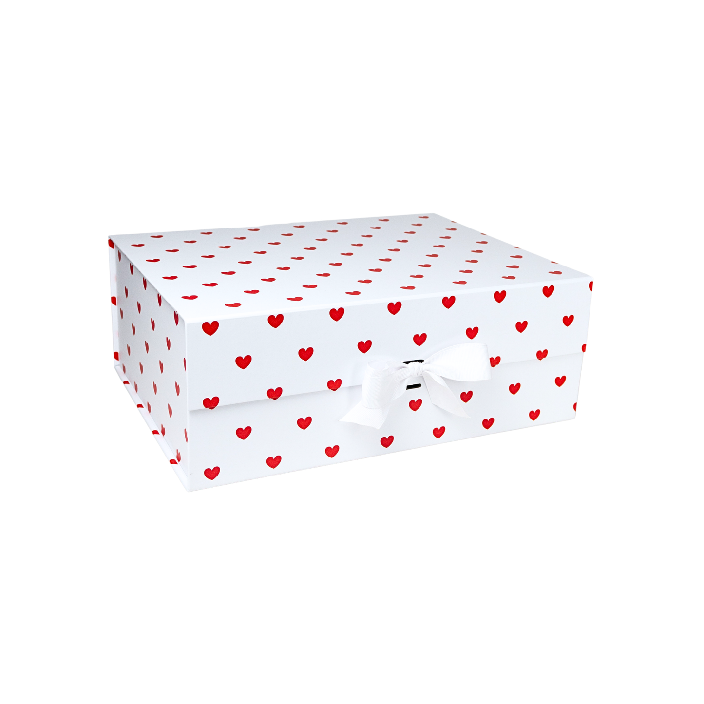 Pack 12 Cajas Para Regalos Polka Corazón Talla XL Blanco