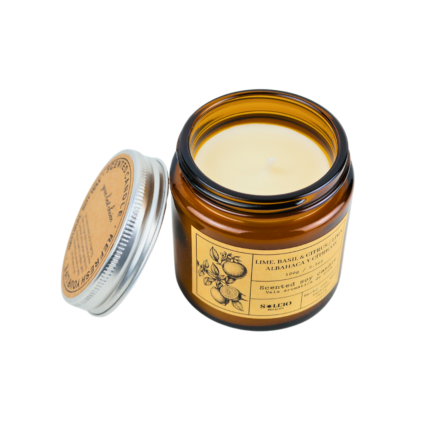Vela Aromática Soya Albahaca Citricos
