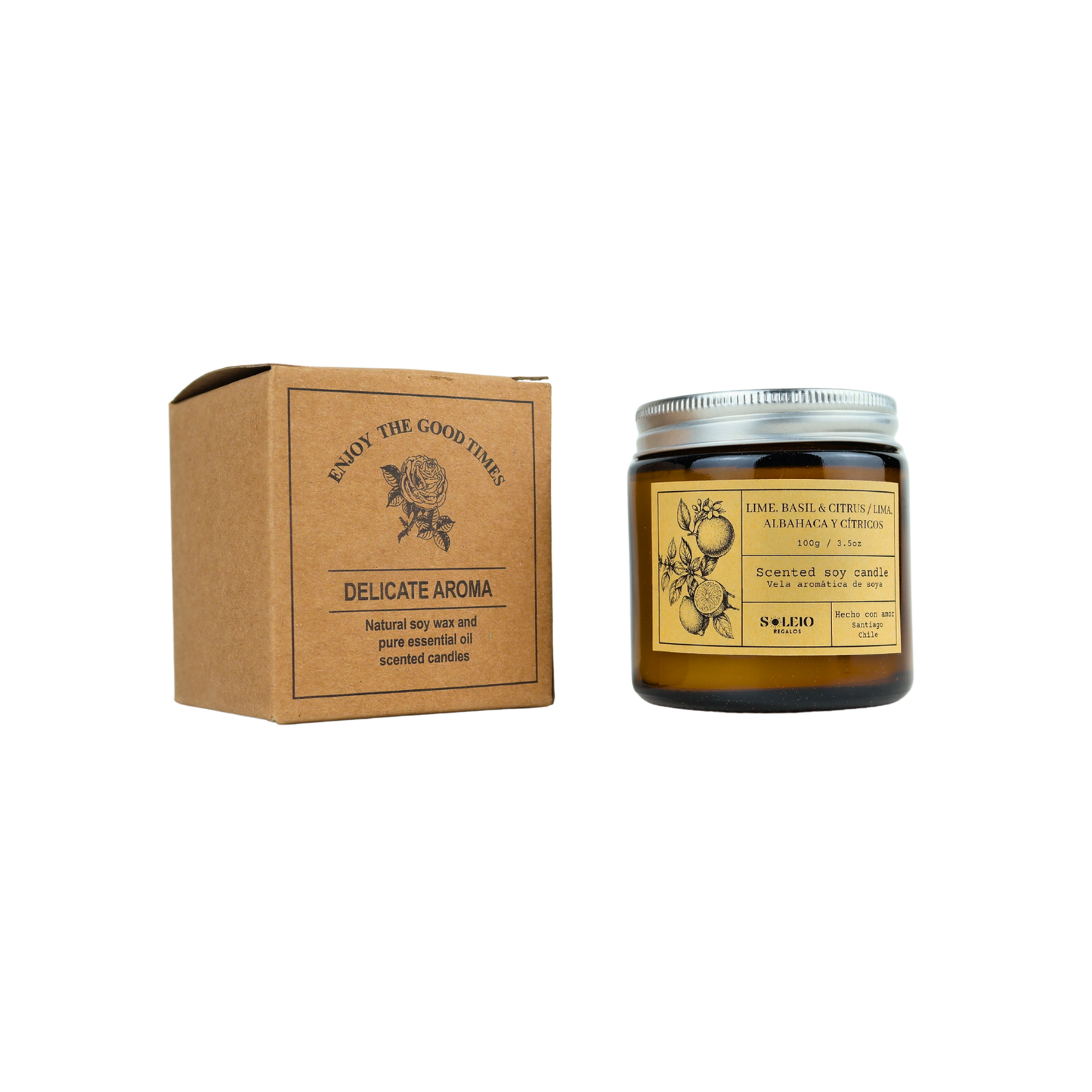 Vela Aromática Soya Albahaca Citricos