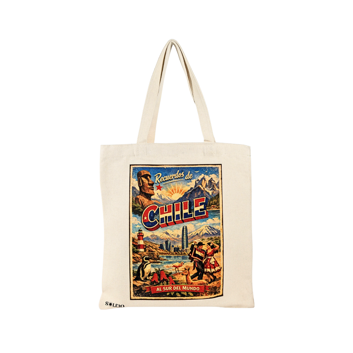 Pack 12 Tote Bag Lona Chile Al Sur Del Mundo