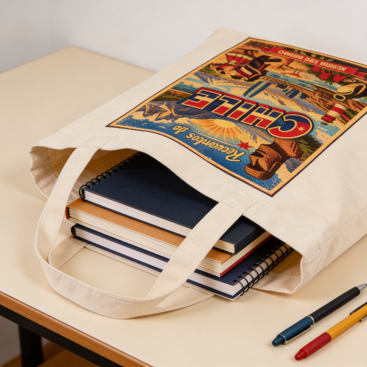 Pack 12 Tote Bag Lona Chile Al Sur Del Mundo