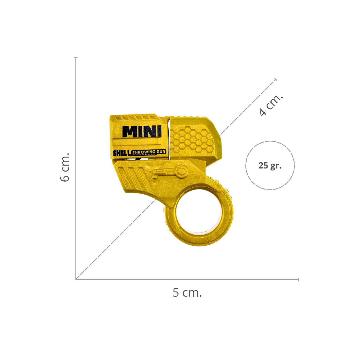 Juguete Fidget Mini Lanzador Anti Estrés Dorado