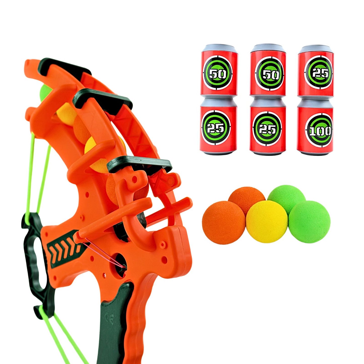 Juguete Arco Lanzador de Bolas Tiro al Blanco Naranja