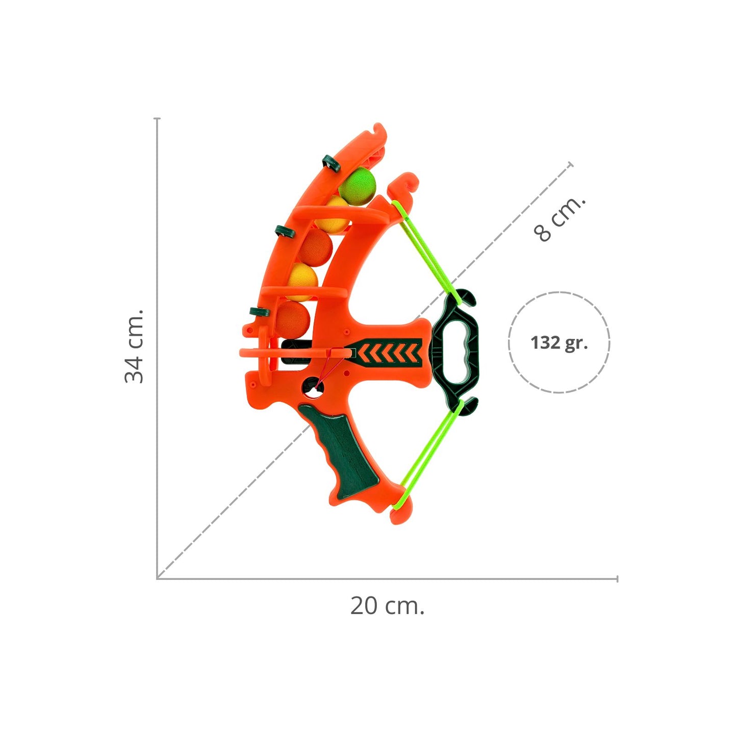 Juguete Arco Lanzador de Bolas Tiro al Blanco Naranja