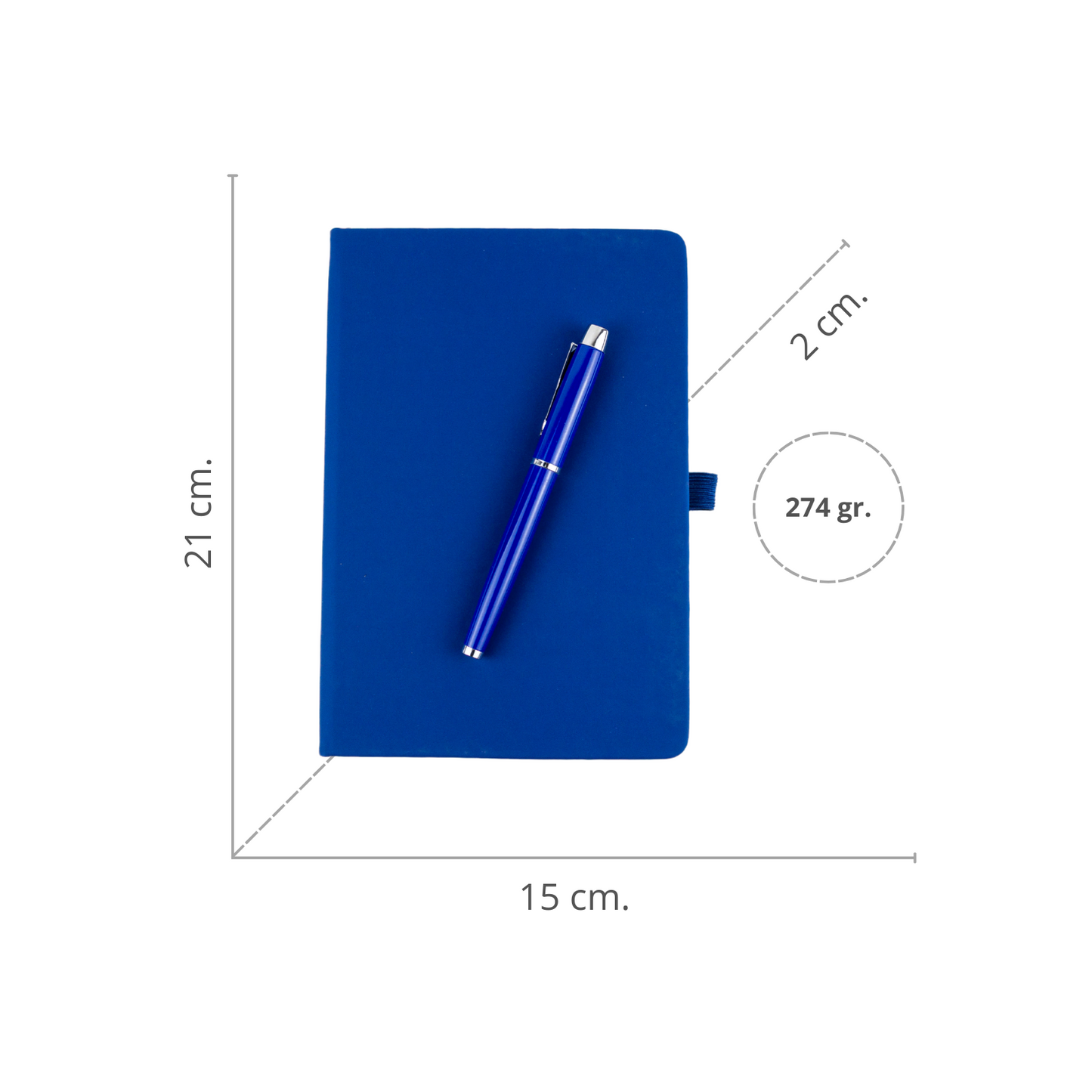 Agenda Block De Notas Mas Bolígrafos En Caja De Regalo Azul