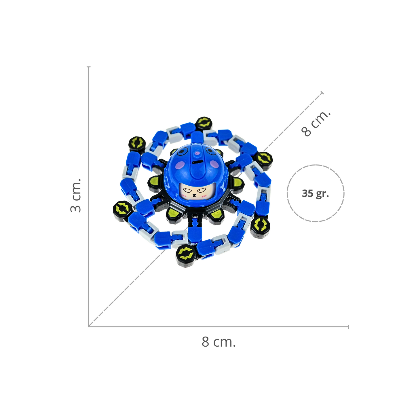 Juguete Fidget Spinner Transformable Antiestrés Azul