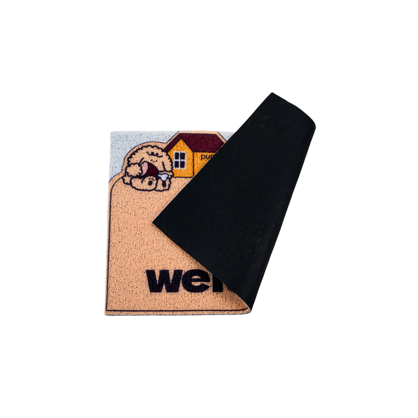 Alfombra Limpia Pies Tapete De Goma Perritos Welcome Beige
