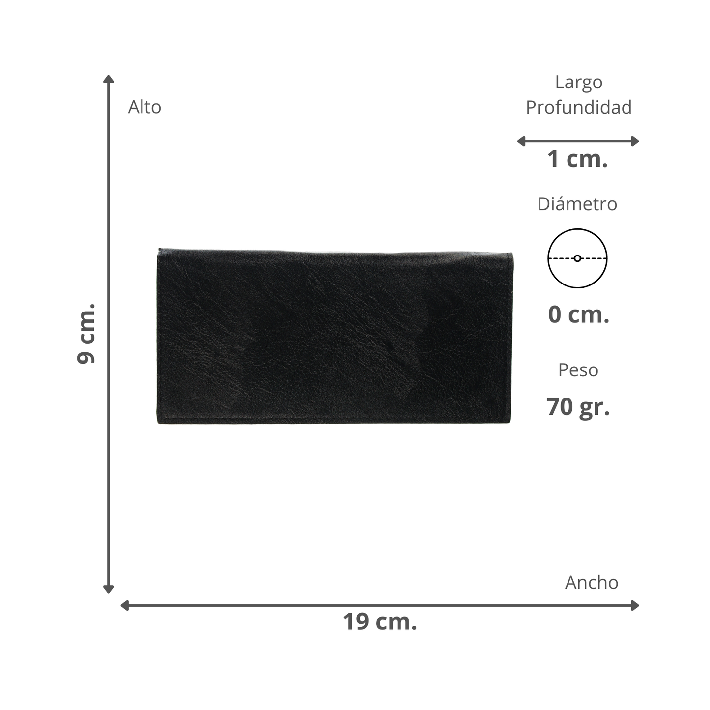 Billetera Tarjetera De Hombre Larga Ecocuero Negro