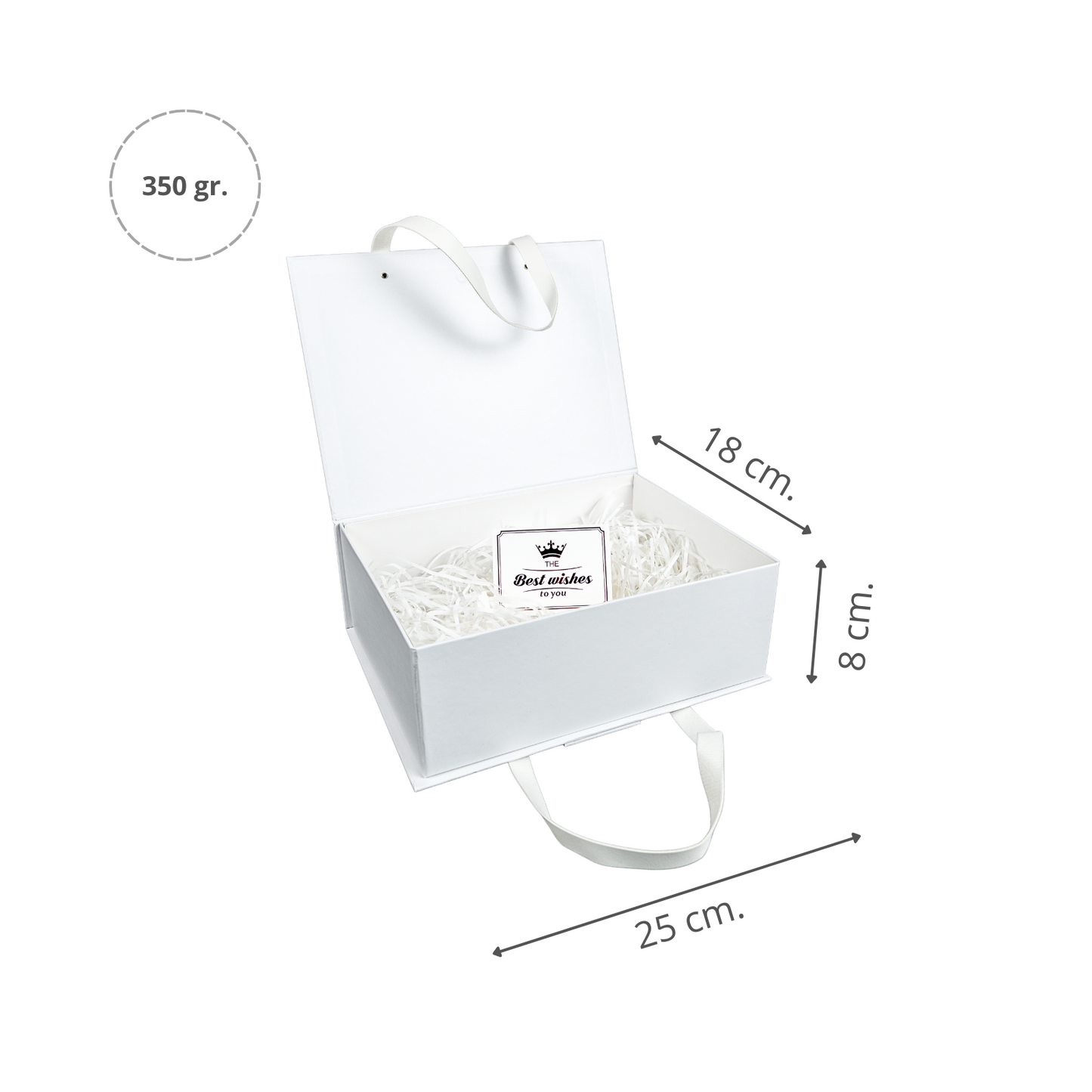 Gift Box Caja Para Regalos con Asas Tamaño M Blanco