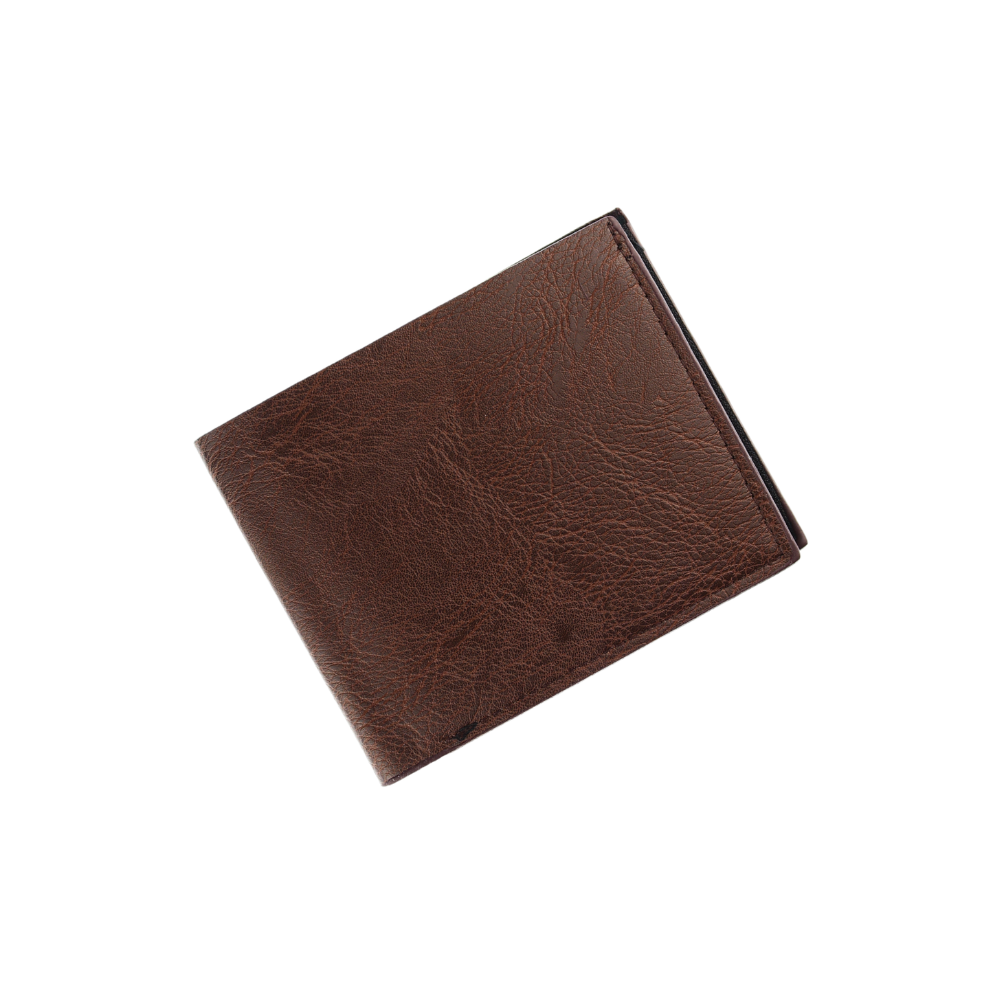 Billetera Tarjetera De Hombre Corta Ecocuero Café