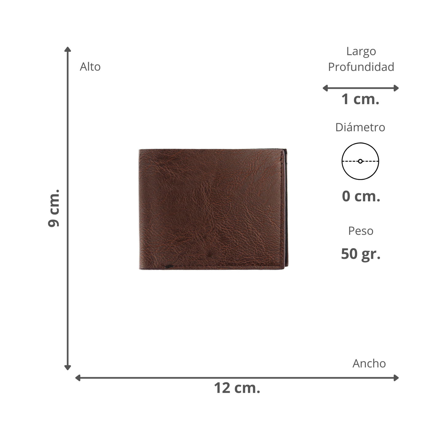 Billetera Tarjetera De Hombre Corta Ecocuero Café