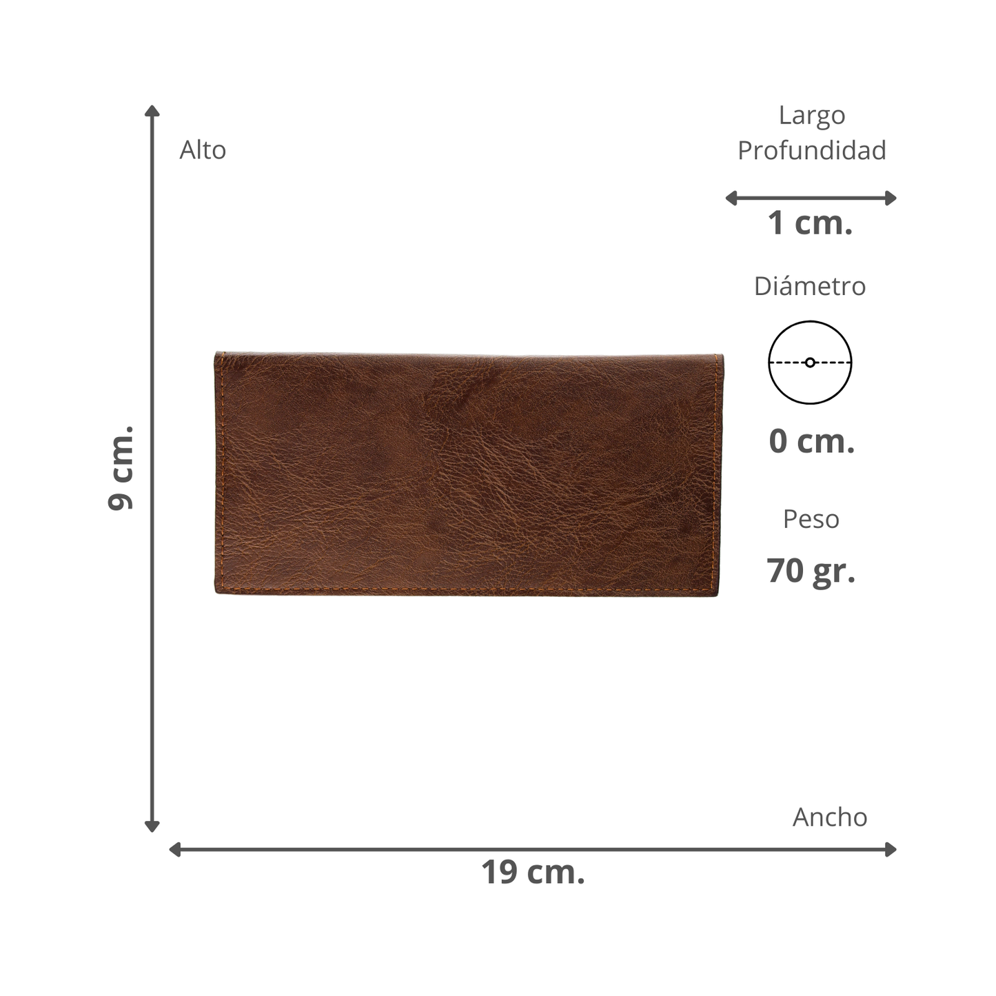 Billetera Tarjetera De Hombre Larga Ecocuero Café