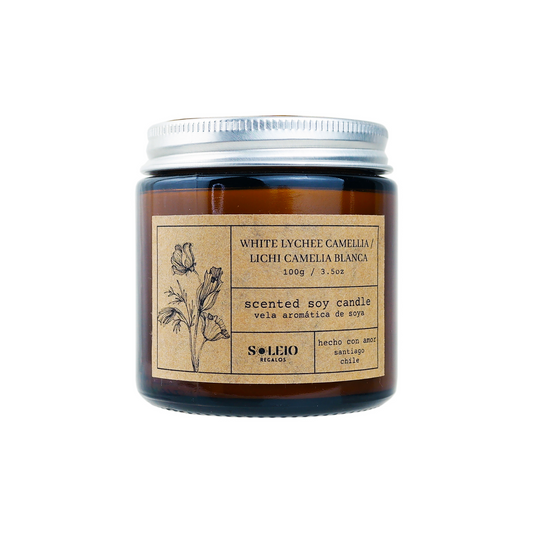 Vela Aromática Soya  Lichi Camelia Blanca