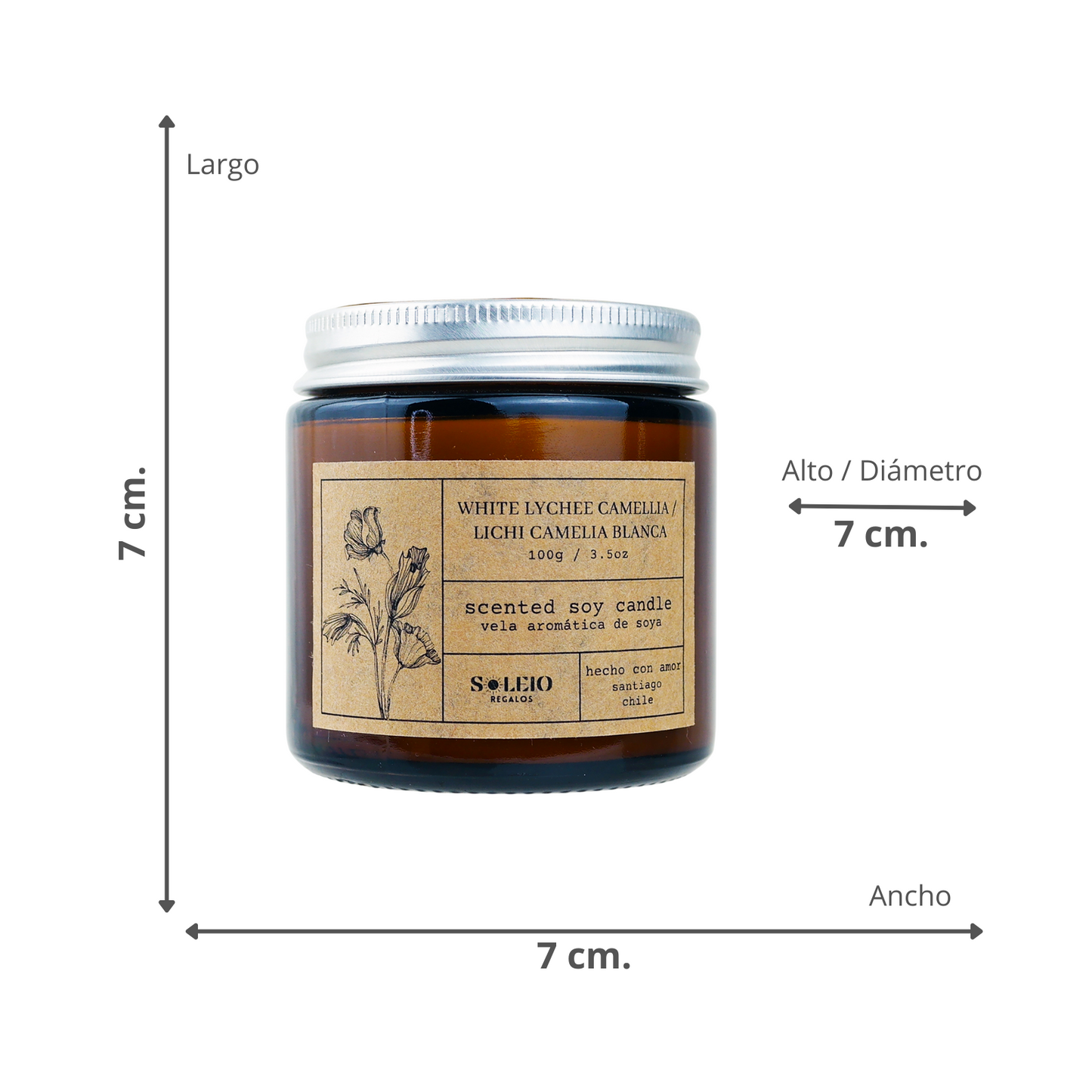Vela Aromática Soya  Lichi Camelia Blanca
