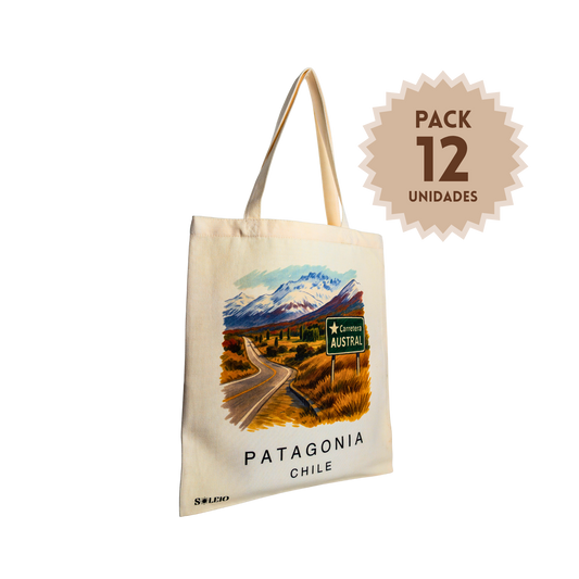 Pack 12 Tote Bag Lona Chile Carretera Austral Patagonia