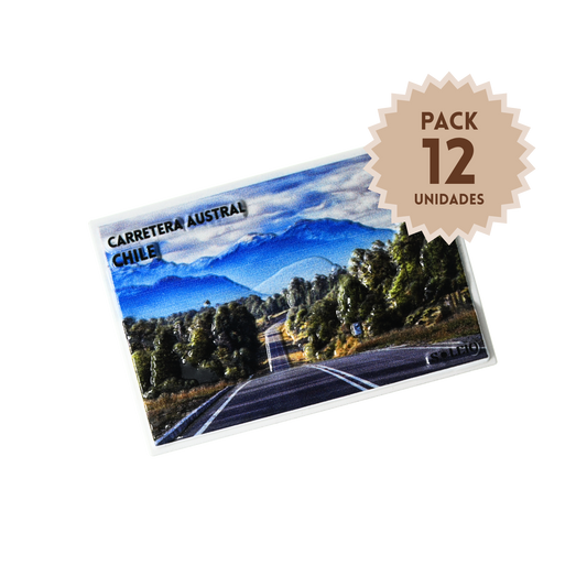 Pack 12 Imanes Resina 3D Chile Carretera Austral