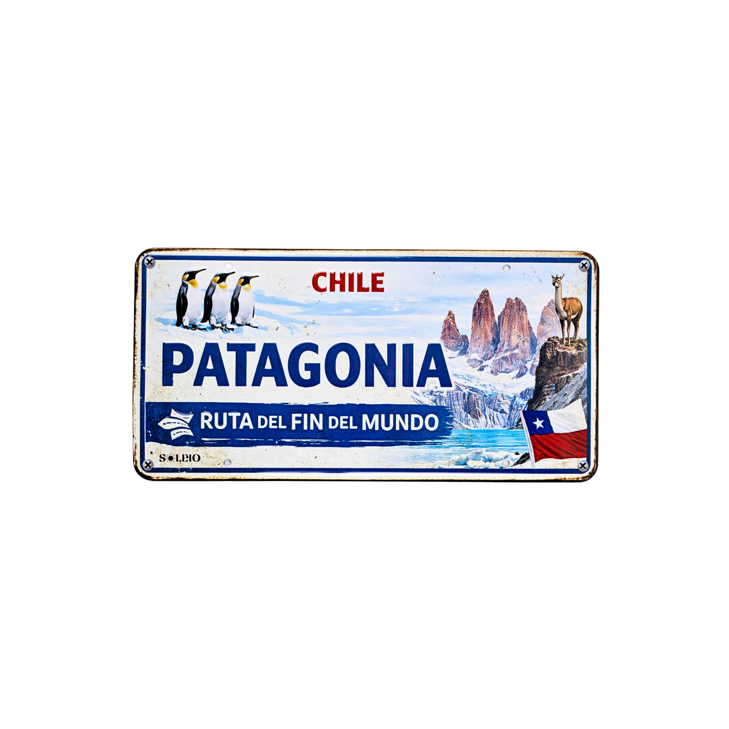 Pack 12 Cartel Metálico Chile Patagonia