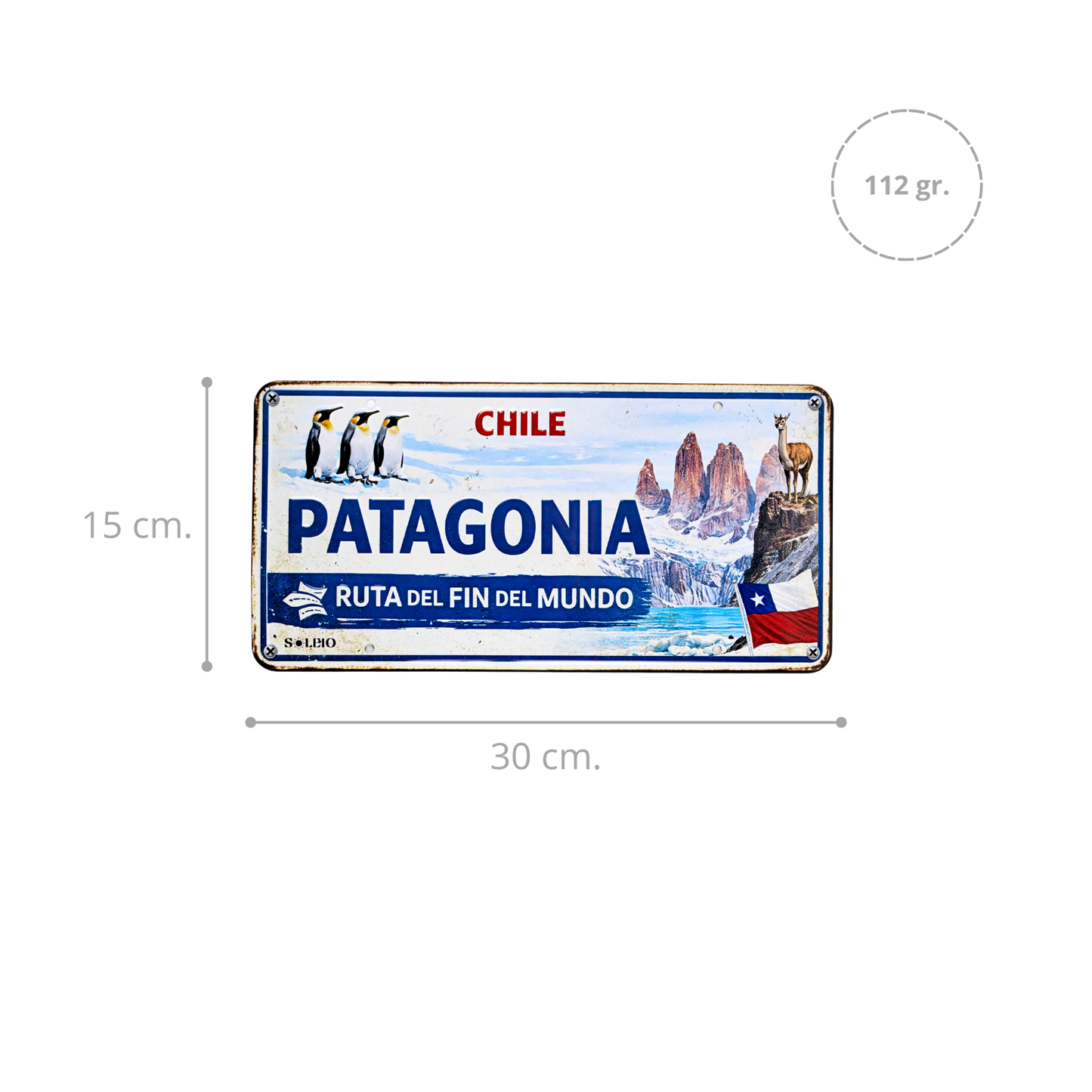 Pack 12 Cartel Metálico Chile Patagonia